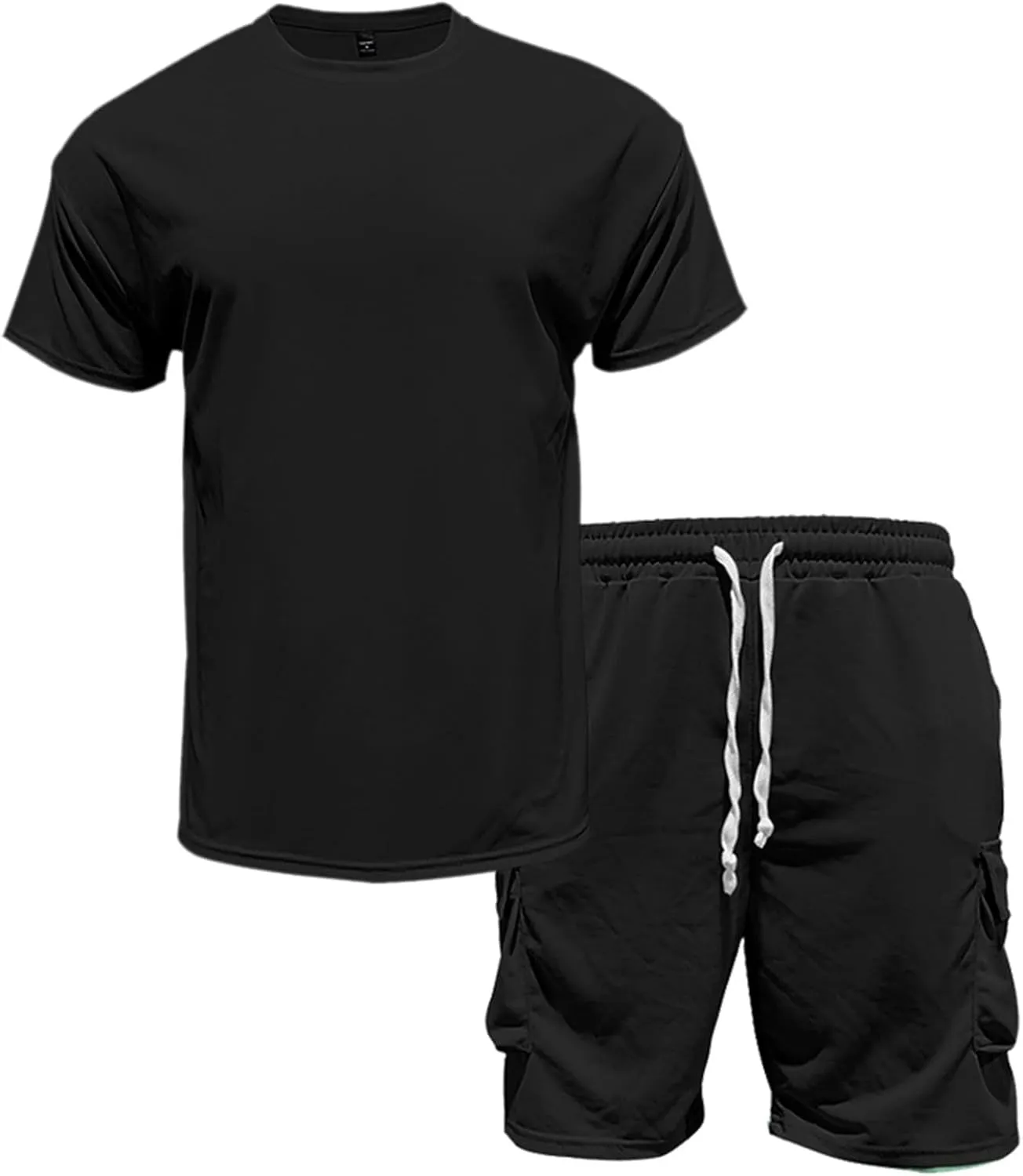 Men Outfits 2 Piece Fashion Casual Summer Drop Shoulder Oversize Tee Shirt Shorts Set Athletic Jogging Tracksuit