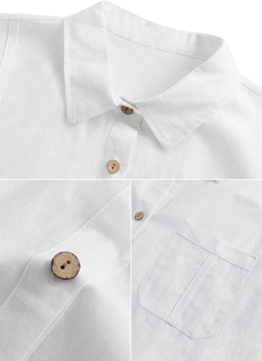 Mens Beach Linen Shirts Short Sleeve Cuban Button Down Casual Summer T Shirt Guayabera Hawaiian Tee Loose Fit Tops