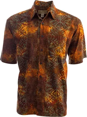 Men's Big and Tall Short Sleeve Tropical Hawaiian Cotton Shirt