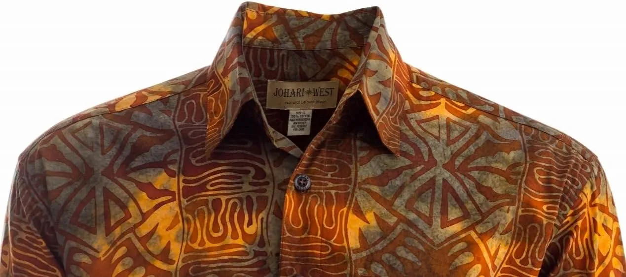 Men's Big and Tall Short Sleeve Tropical Hawaiian Cotton Shirt