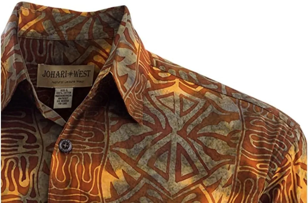 Men's Big and Tall Short Sleeve Tropical Hawaiian Cotton Shirt