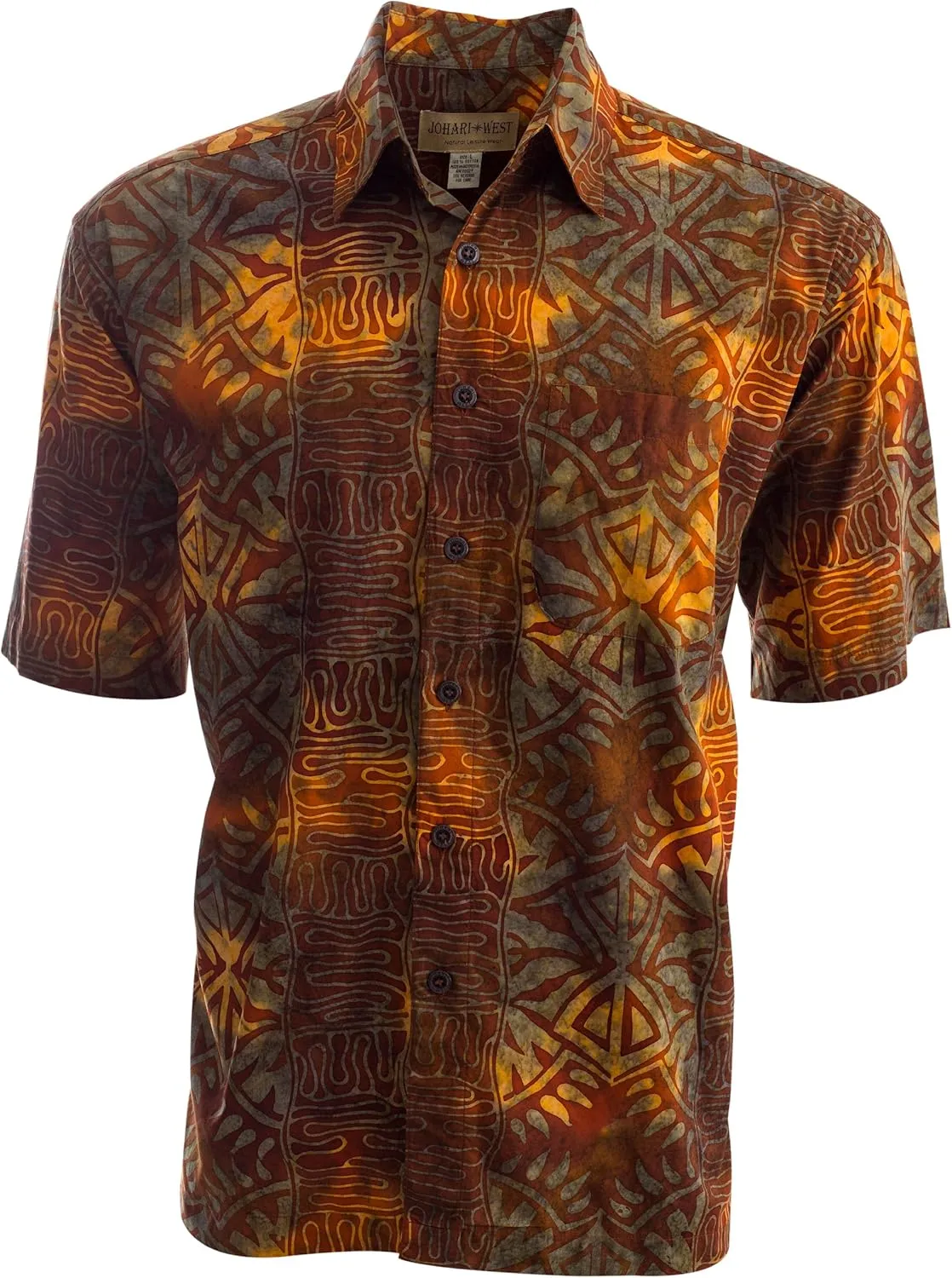 Men's Big and Tall Short Sleeve Tropical Hawaiian Cotton Shirt