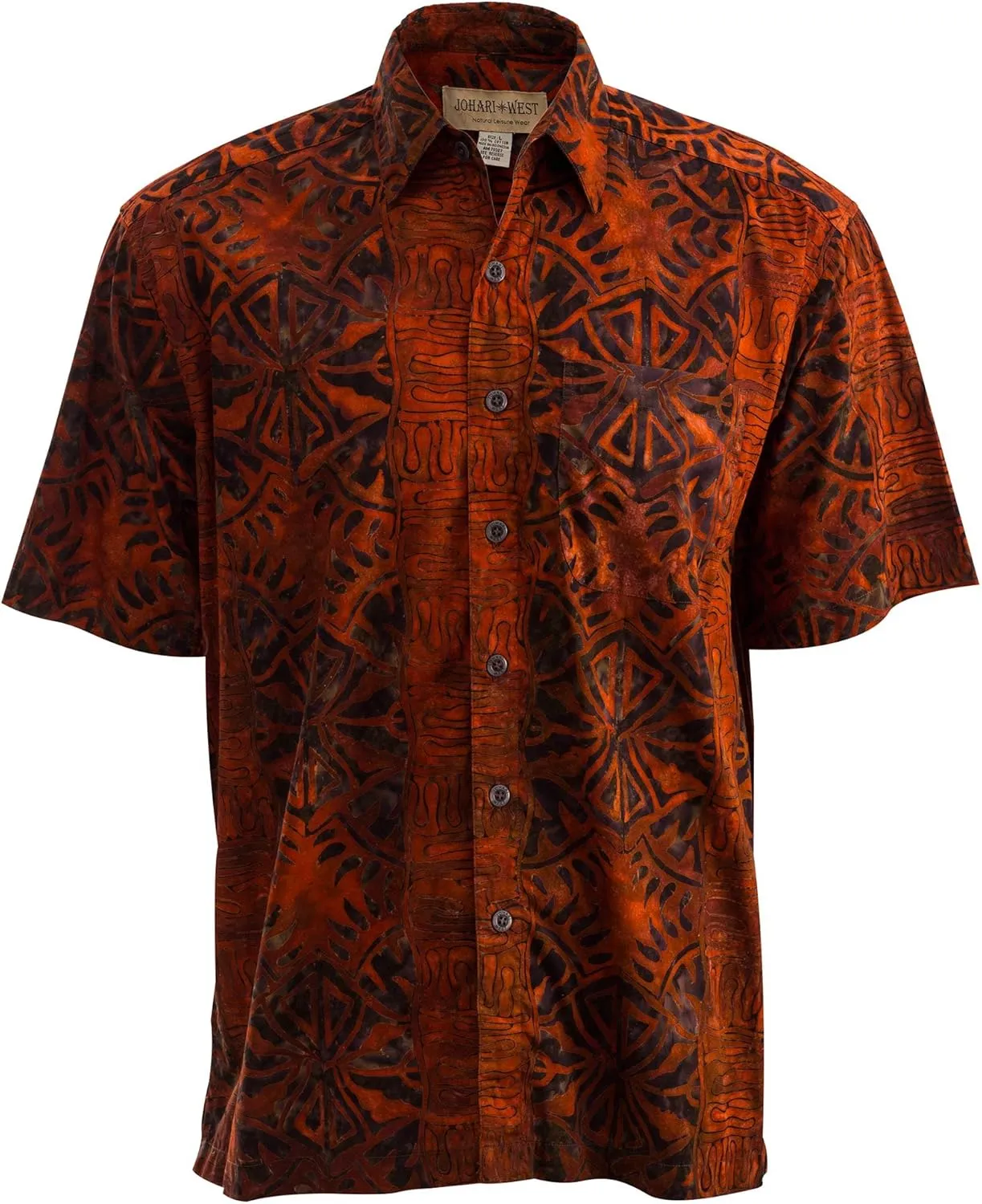 Men's Big and Tall Short Sleeve Tropical Hawaiian Cotton Shirt