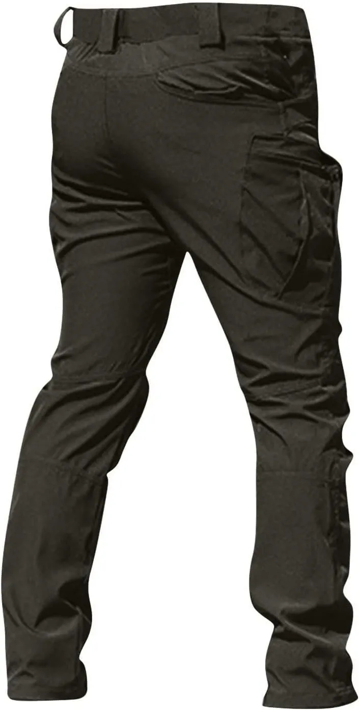 Mens Casual Hiking Pants with Zipper Pockets Lightweight Cotton Outdoor Tactical Pants for Men