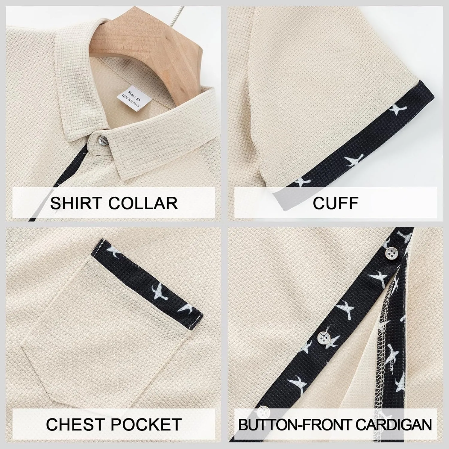 Men's Casual Short Sleeve Button Down Shirt - Summer Beach Wedding with Pocket