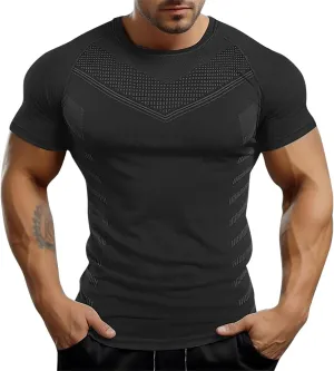 Mens Casual Slim Fit Short Sleeve T-Shirts Soft Lightweight Crew-Neck Size Baseball Shirt