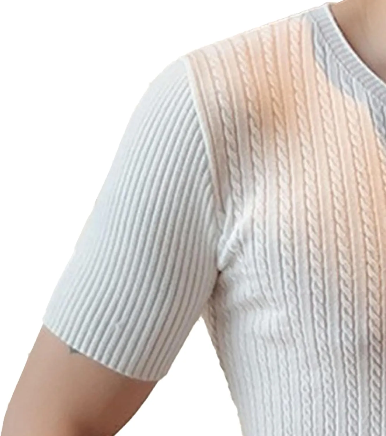 Men's Fashion Slim Temperament Short Sleeve Personalized Daily Business Tops Hundred Handsome V-Neck Casual T-Shirt