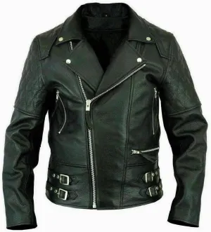 Mens Genuine Lambskin Leather Biker Jacket Classic Brando Vintage Cafe Racer Real Motorcycle Jackets