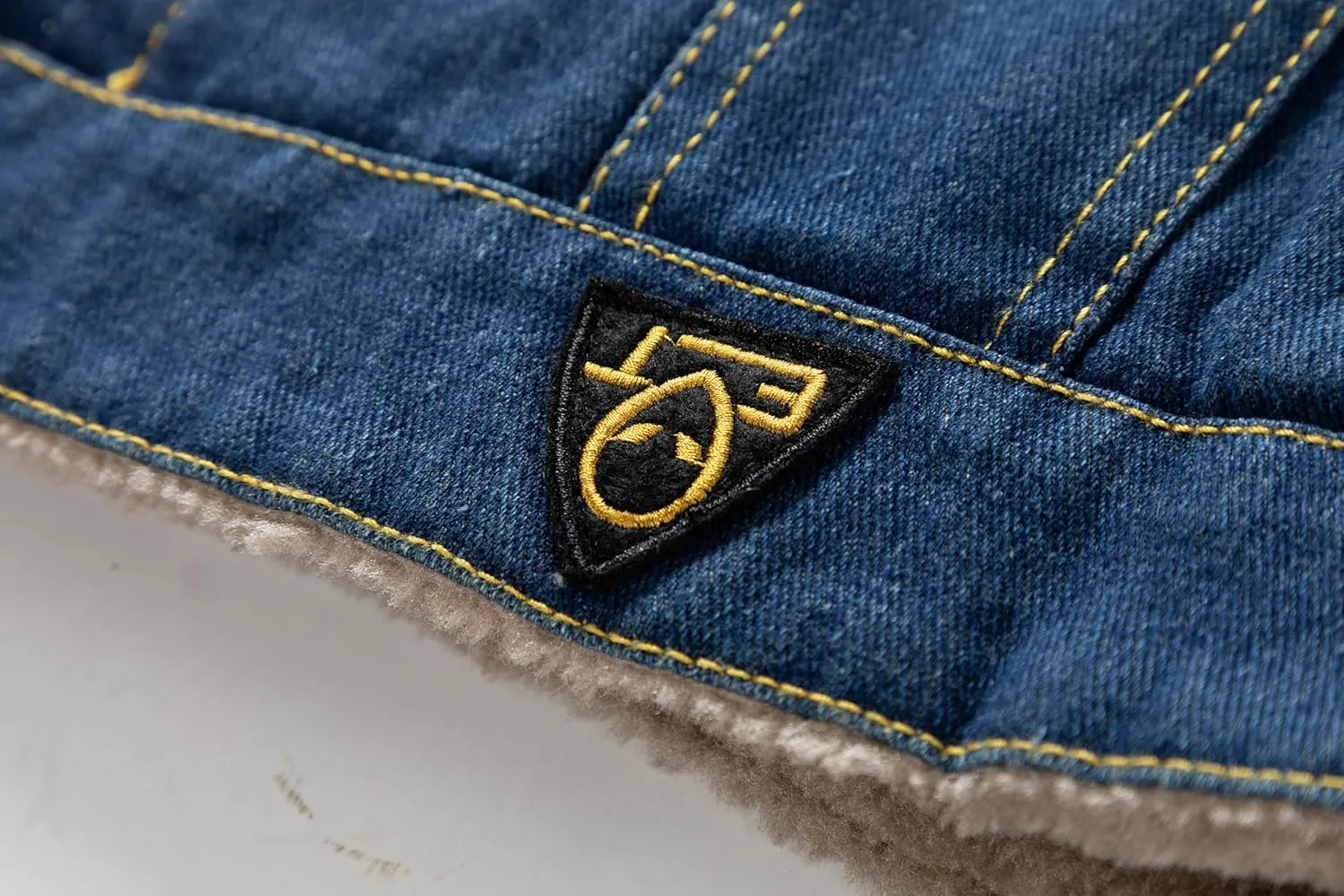 Men'S Jean Jacket Casual Loose Button Lapel Sherpa Fleece Lined Thicken Trucker Jacket Coats