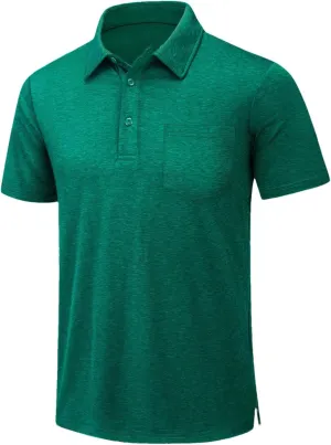 Mens Summer Quick Dry Lightweight Polo T-Shirts Golf Short Sleeve Shirts Sports Tops