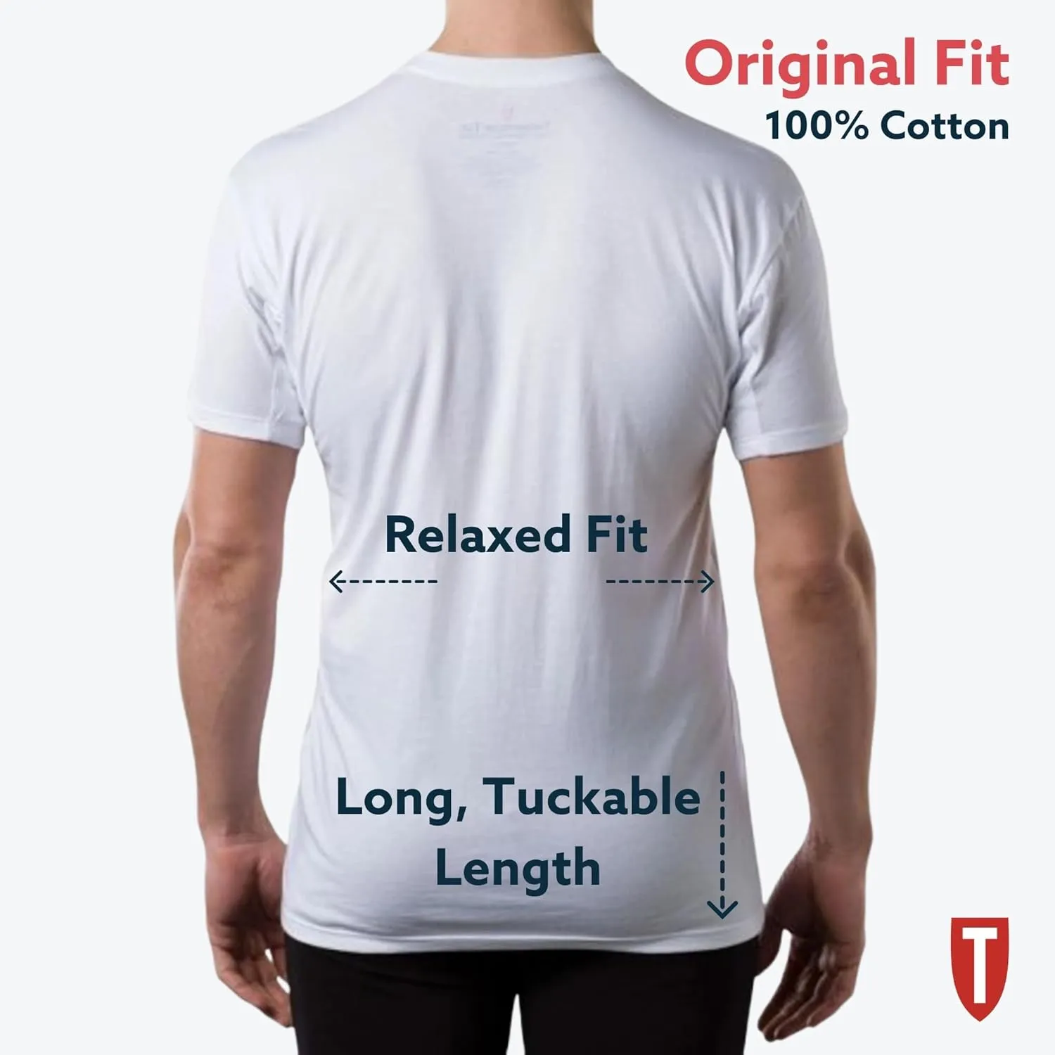 Men's Sweatproof Undershirt | Cotton V Neck | Original Fit | with Sweat Pads