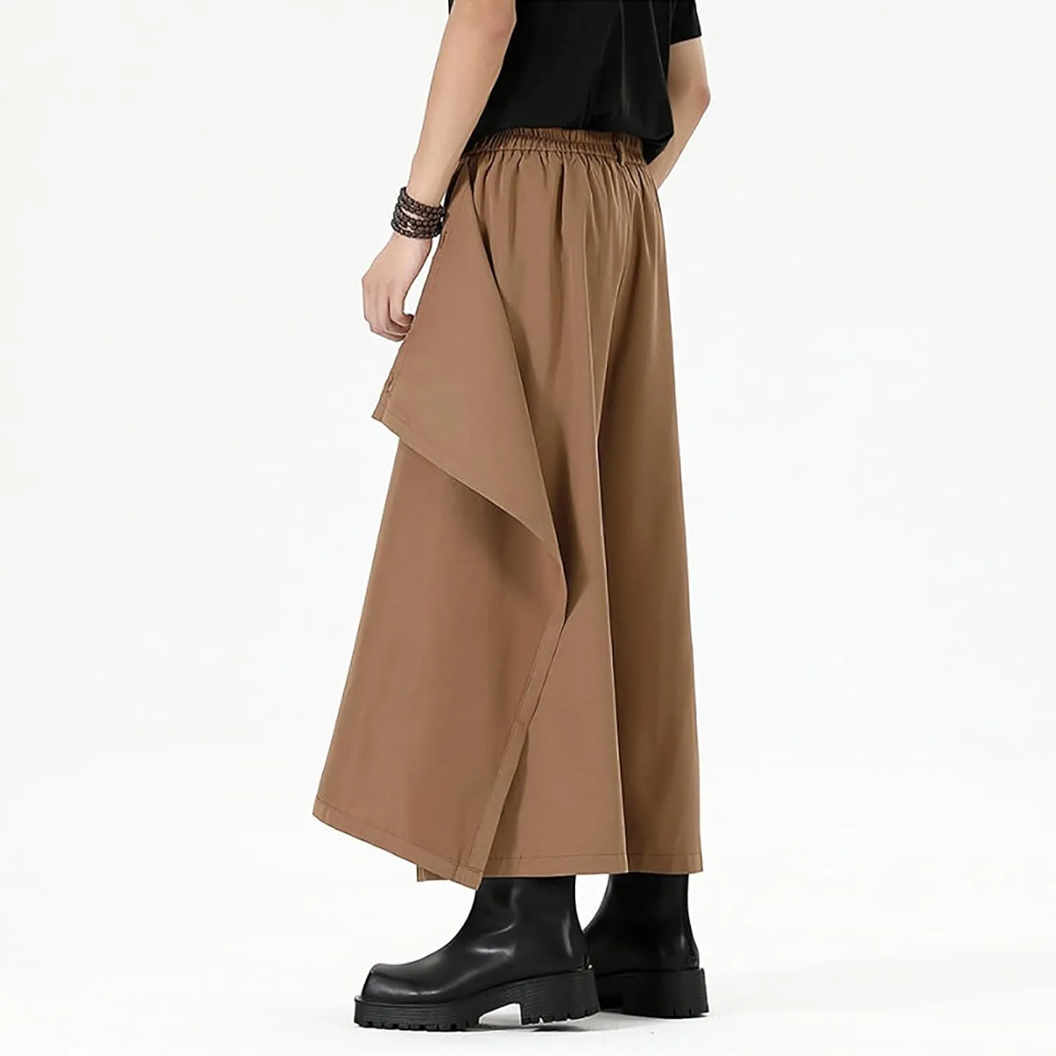 Men's Wide Leg Harem Pants Drop Crotch Baggy Drawstring Streetwear Japanese Harajuku Trousers with Pockets
