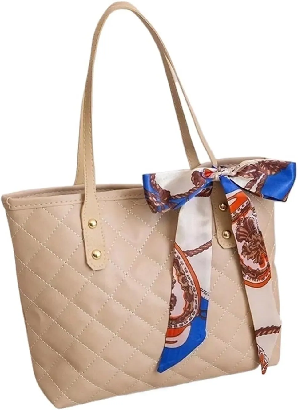 Messenger Bag Large Capacity Bag Trendy Simple Scarf Tote Bag Shoulder Bucket Bag Bags Fit for Women Leisure Bag(White)