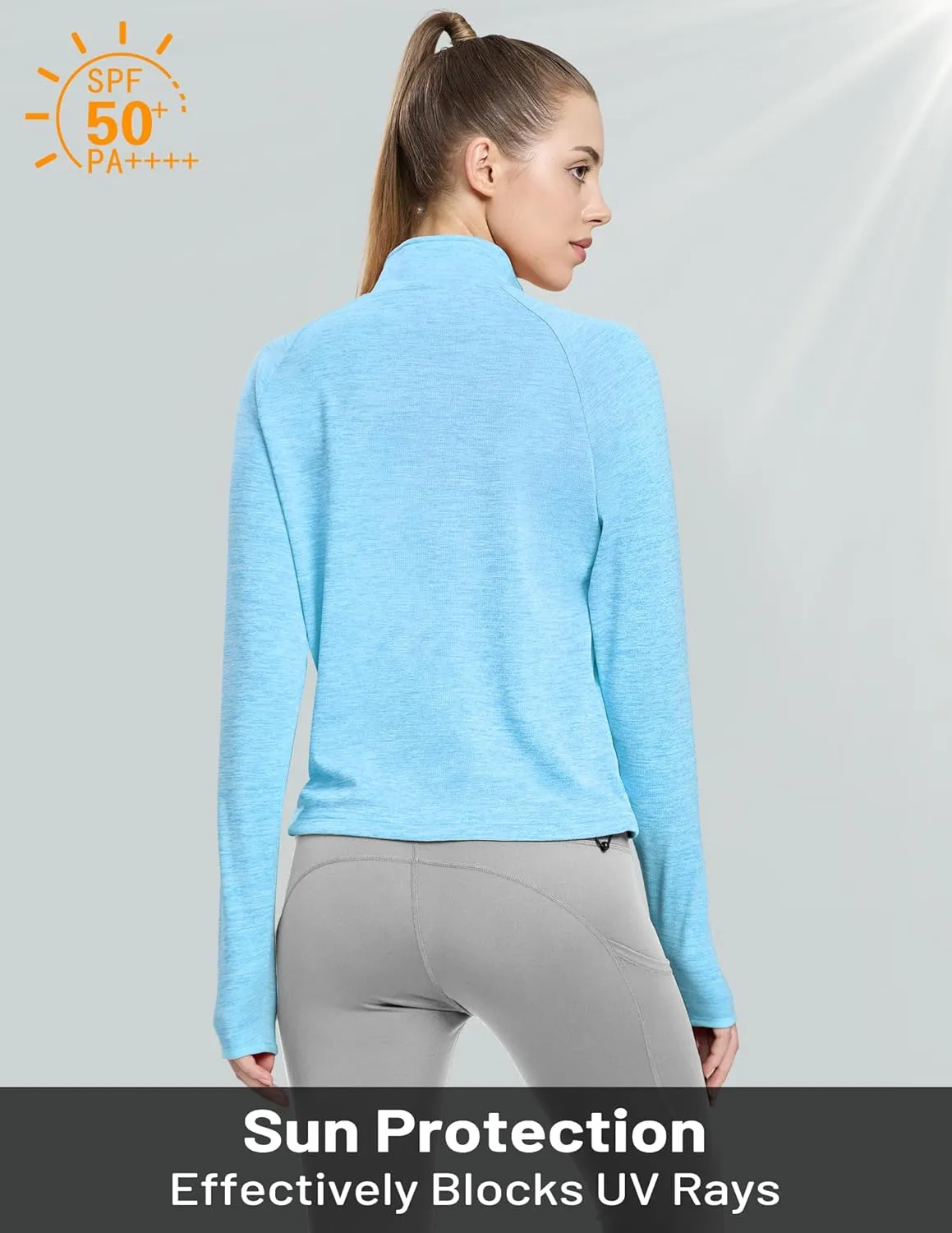 MIER Womens Athletic Jackets Light Weight Cropped Zip Up Workout Running Jacket UPF 50  Full Zip UV Shirts with Pockets