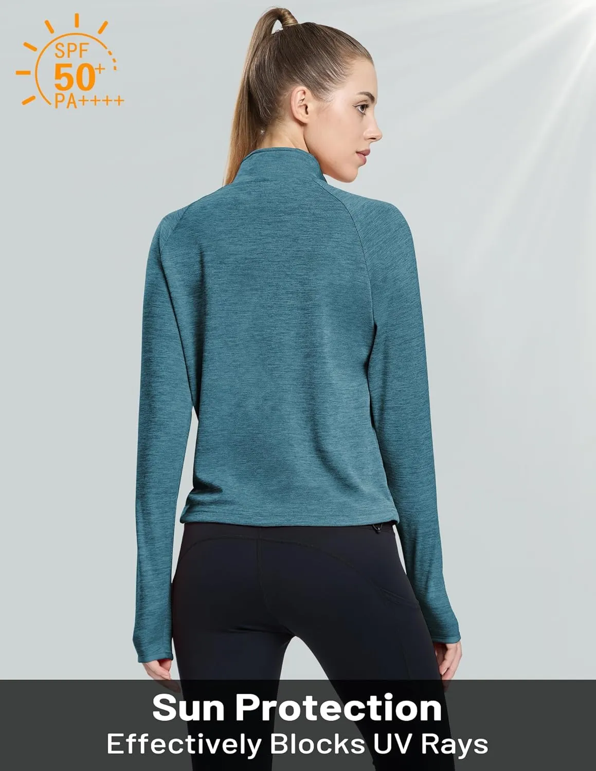 MIER Womens Athletic Jackets Light Weight Cropped Zip Up Workout Running Jacket UPF 50  Full Zip UV Shirts with Pockets