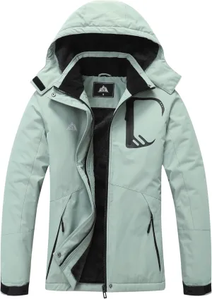 MOERDENG Women's Grey Winter Ski Jacket