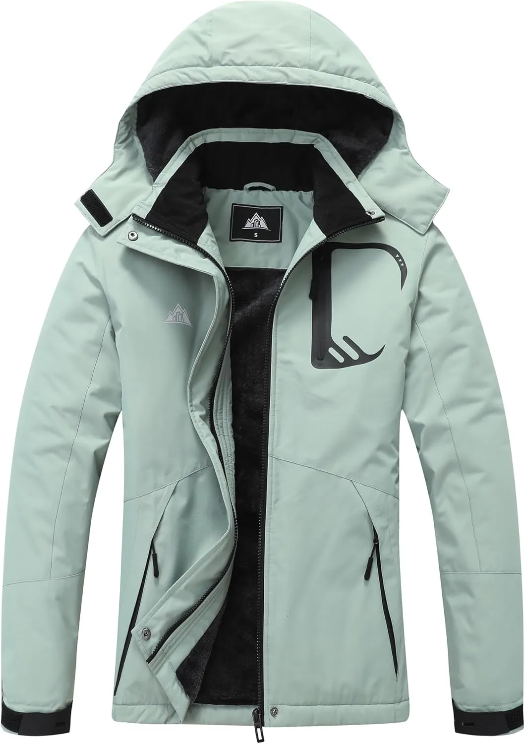 MOERDENG Women's Grey Winter Ski Jacket
