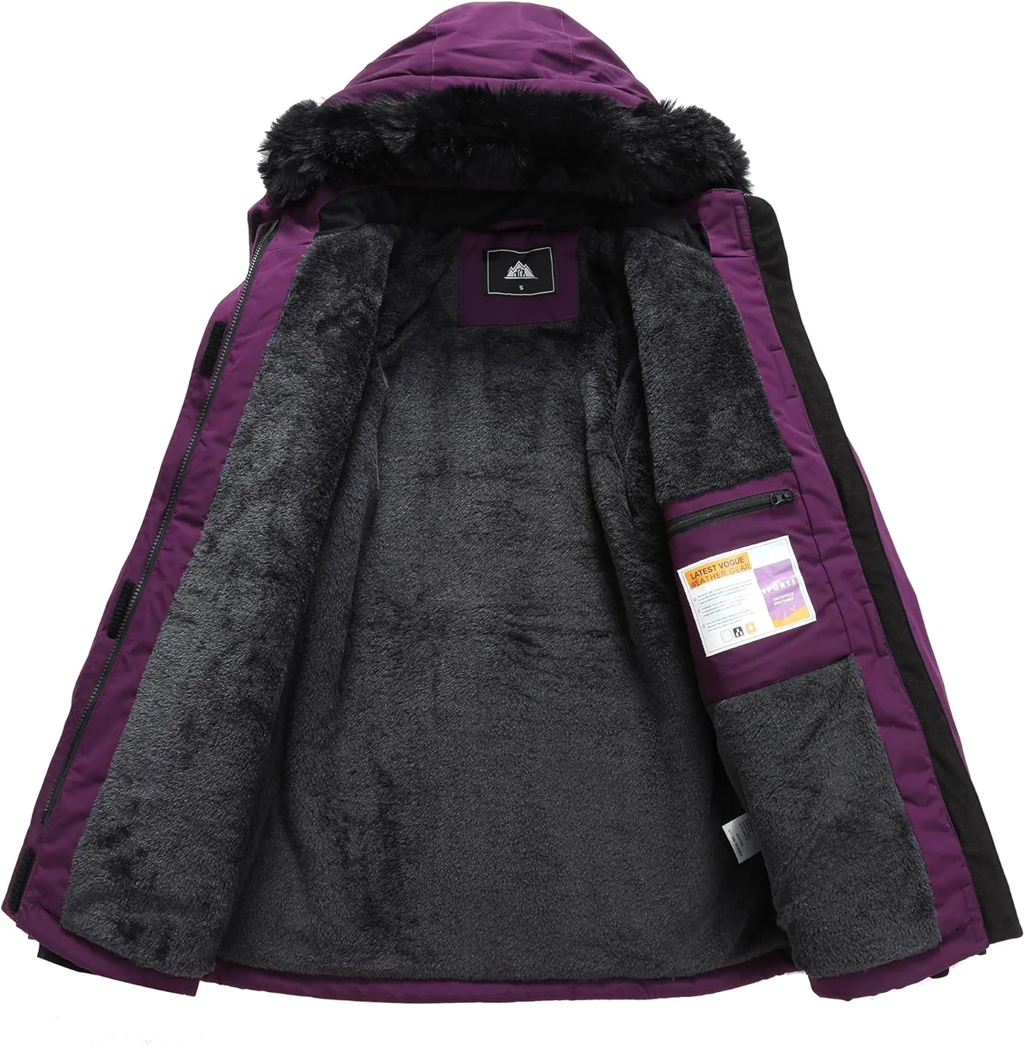 MOERDENG Women's Waterproof Winter Snow Coat Windproof Ski Jacket Hooded Snowboarding Jackets