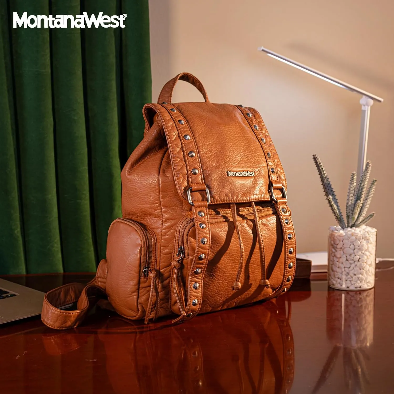 Montana West Backpack Purse for Women Western Trendy Satchel Backpack Washed Leather Drawstring Daypack for Casual Travel