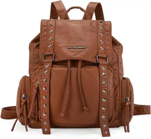 Montana West Backpack Purse for Women Western Trendy Satchel Backpack Washed Leather Drawstring Daypack for Casual Travel