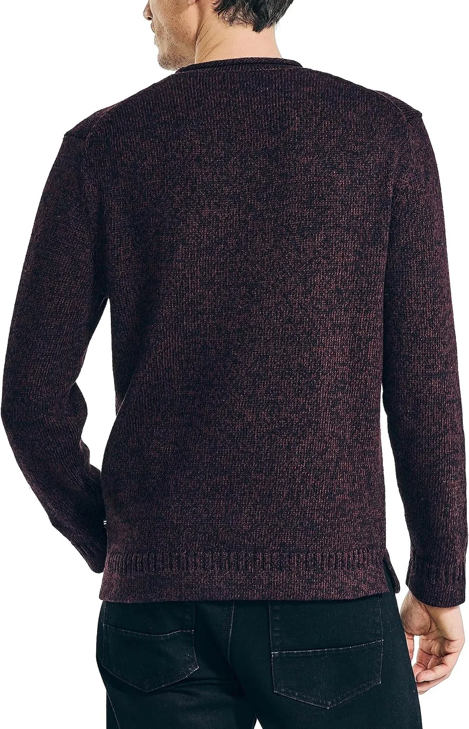 Nautica Men's Rolled Crewneck Sweater