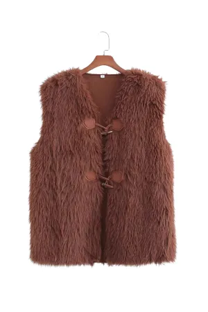 'Nicole' Duffle Faux Fur Vest (4 Colors)