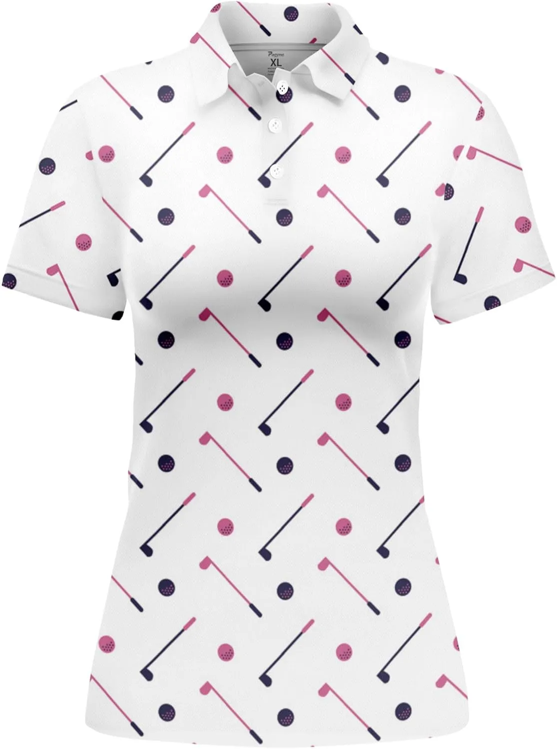 PAGYMO Funny Womens Golf Shirt Crazy Cute Print Moisture Wicking Short Sleeve Polo Shirts for Women
