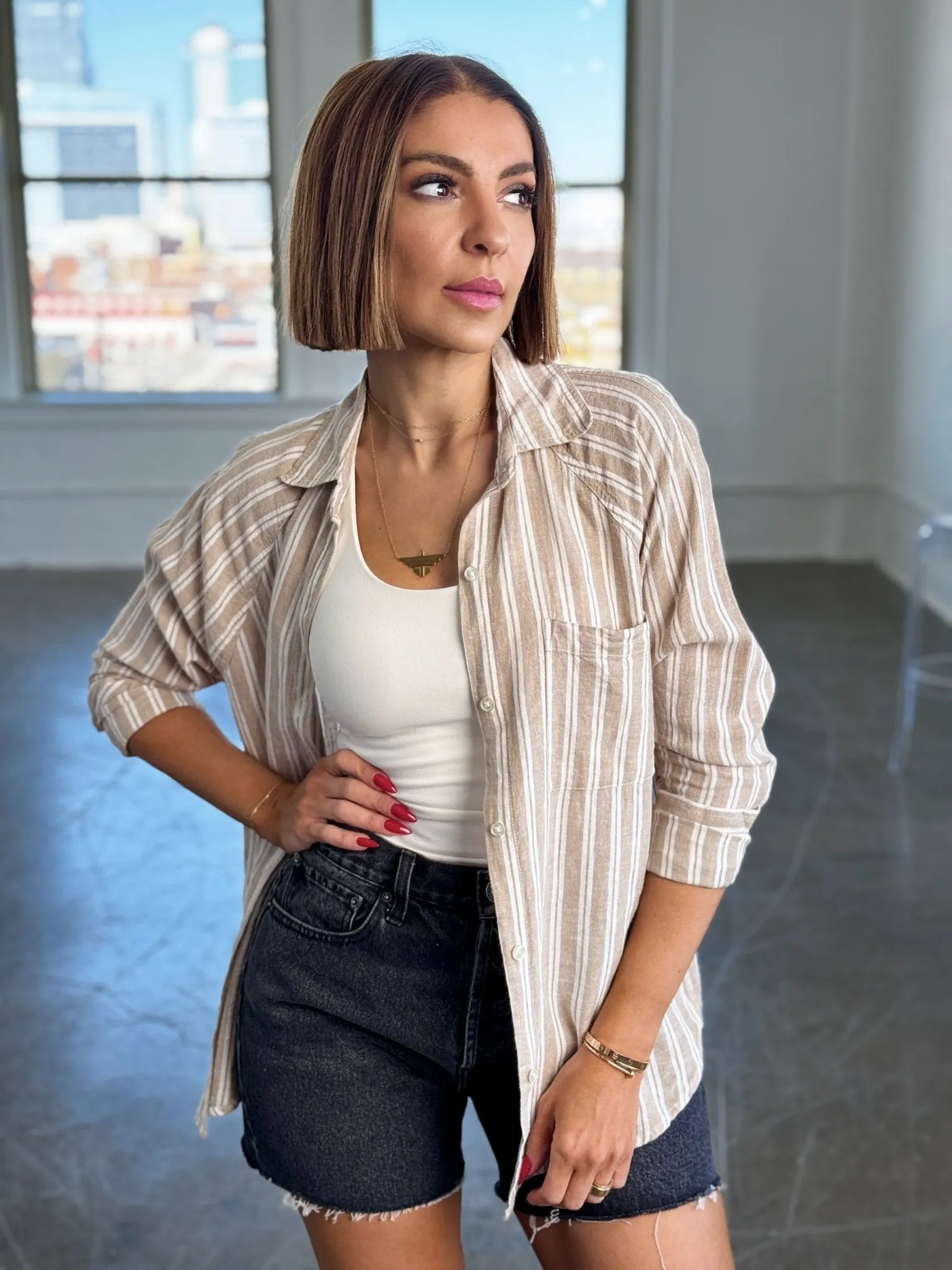 Perfect Linen Stripe Top by Z Supply