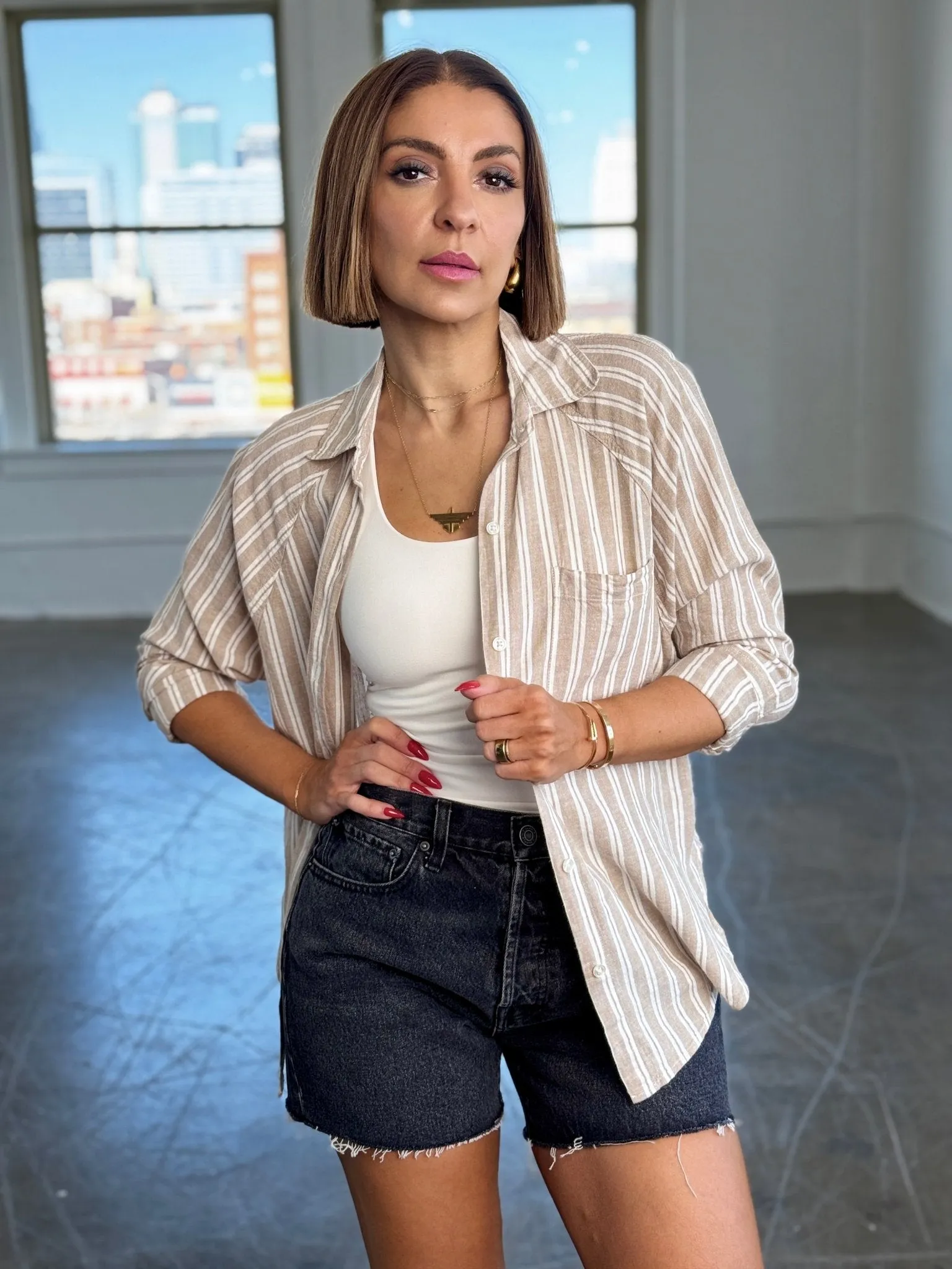 Perfect Linen Stripe Top by Z Supply