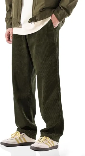 PLEPAN Mens Corduroy Pants Baggy Wide Leg Loose Fit Drawstring Elastic Waist Sweatpants Vintage Pants