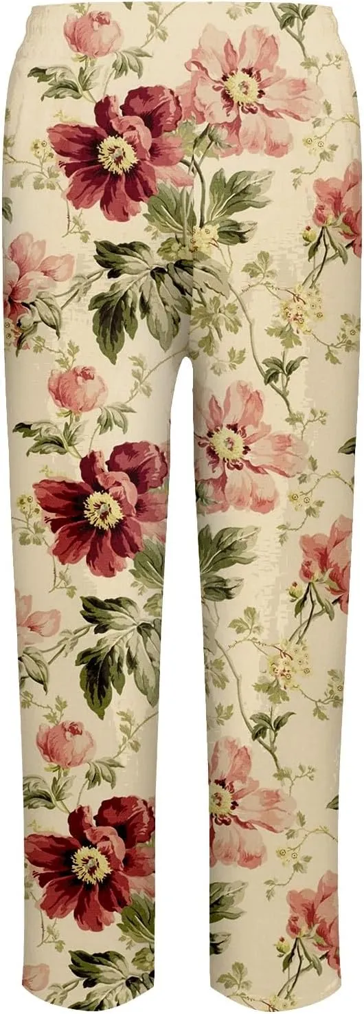 Plus Size Linen Pants for Women Plus Size Summer Cotton Palazzo Pants for Women Casual Summer Trousers