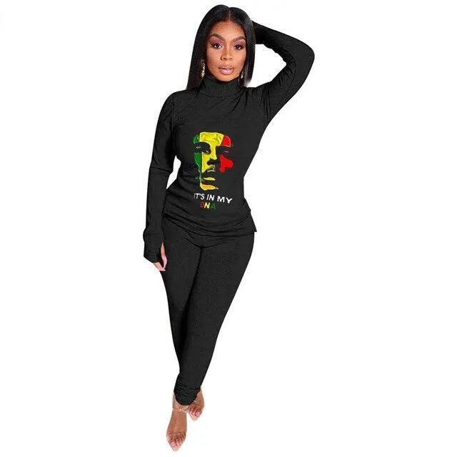 Rasta Long Sleeve Turtleneck 2 Piece Outfit