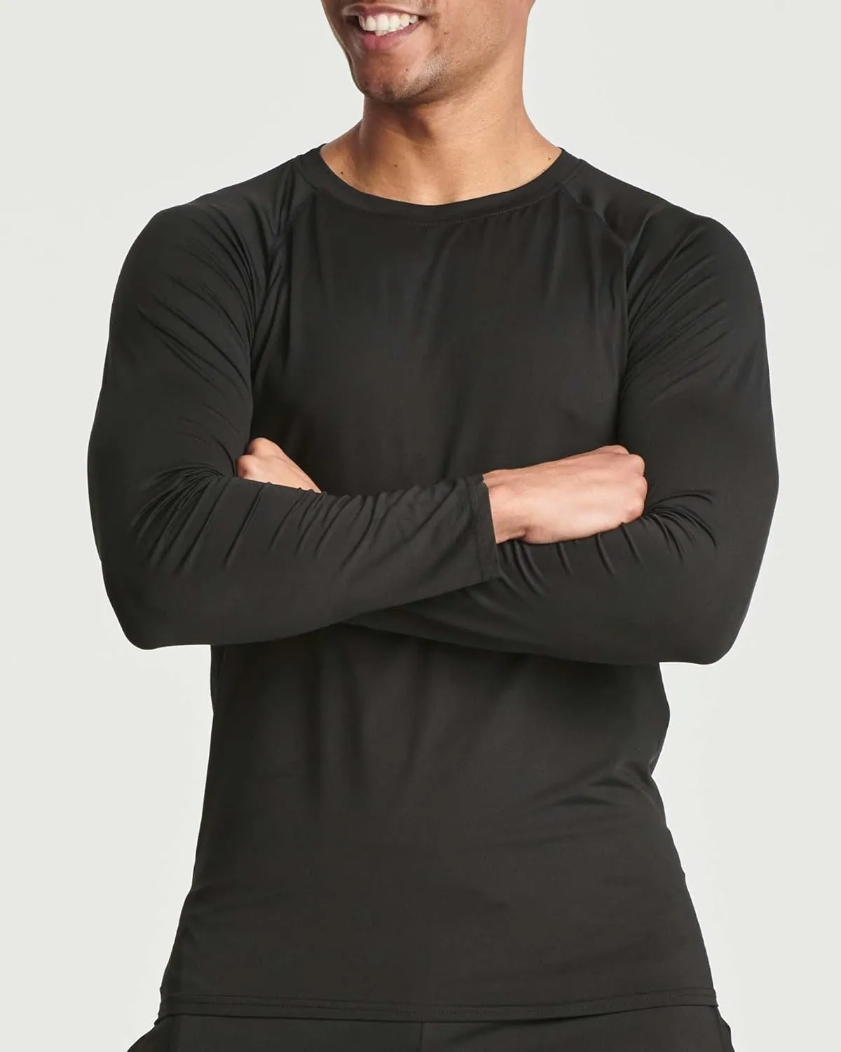 Real Essentials 4 Pack: Men's Compression Long-Sleeve T-Shirt Athletic Cold Weather Baselayer (Available in Big & Tall)