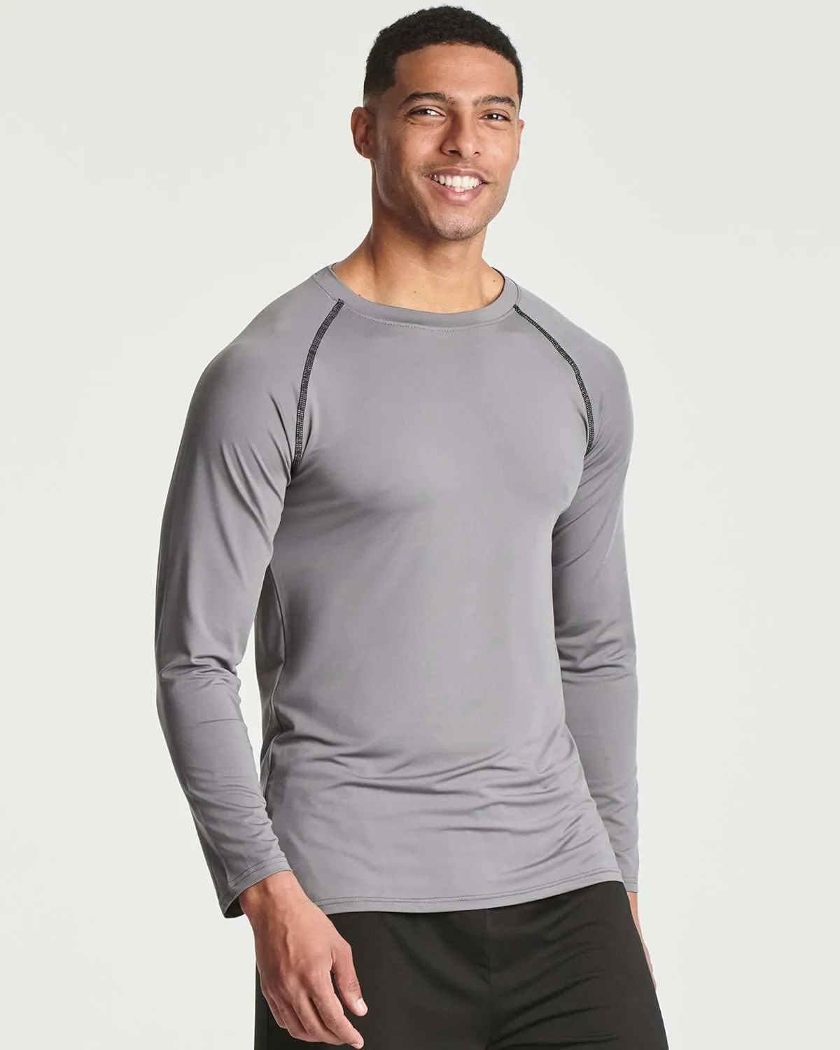 Real Essentials 4 Pack: Men's Compression Long-Sleeve T-Shirt Athletic Cold Weather Baselayer (Available in Big & Tall)
