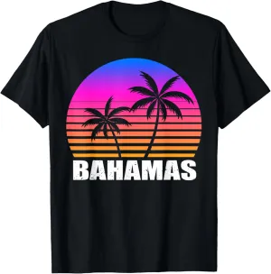 Retro Bahamas Sunset Vintage Vacation Souvenir T-Shirt