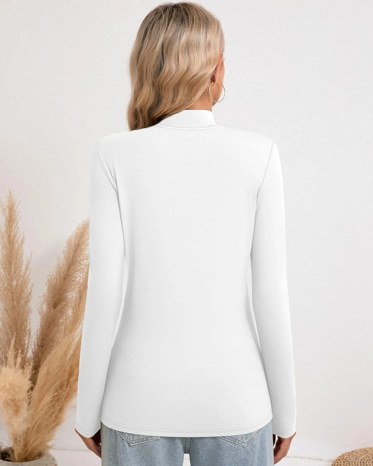 Riyiper 3 Pack Women's Tight Mock Turtleneck Tops Fitted Lightweight Long Sleeve Base Layer Shirts