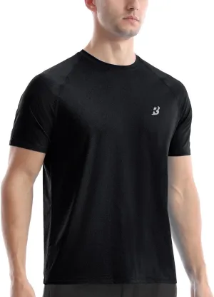 Roadbox Swim Shirts Short Sleeve for Men, Sun Protection UPF 50  Fishing Rash Guard, UV Gym Workout Shirt for Running Outdoor