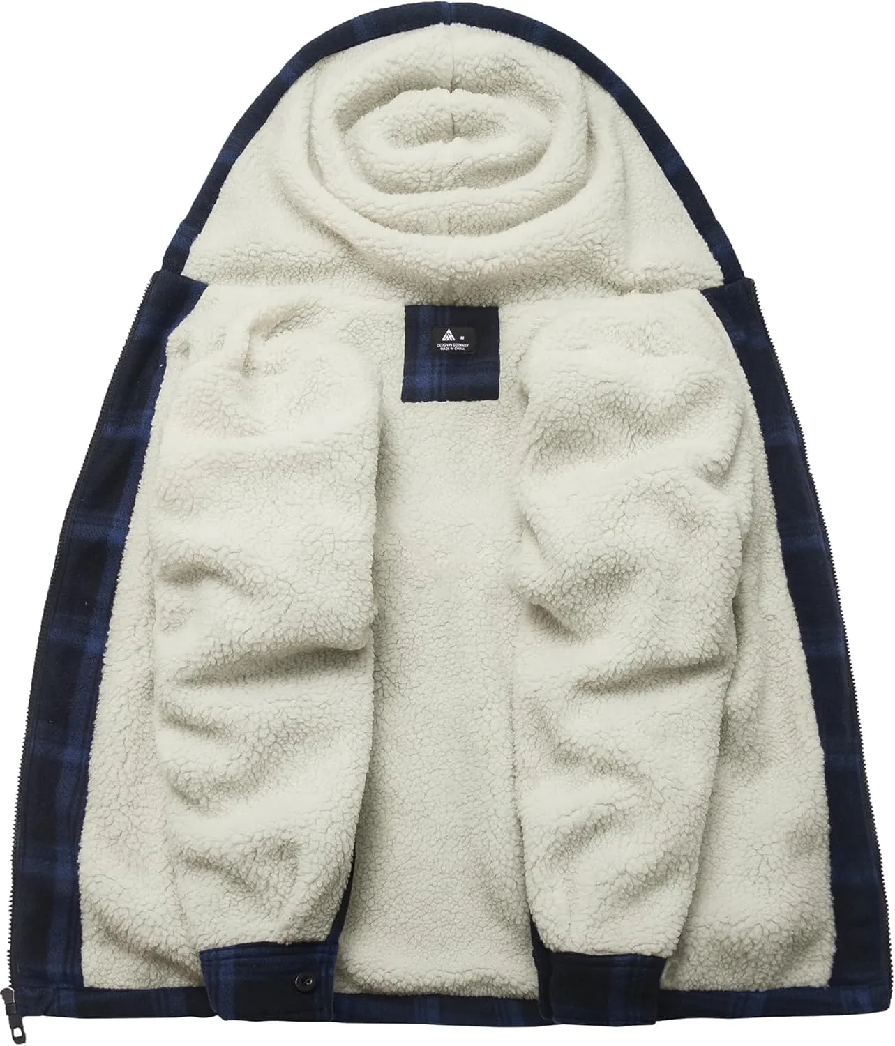 SCODI Men's Flannel Shirt Jacket Fleece Sherpa Lined Plaid Jackets Coat Full Zip Up Hoodie Winter Outwear