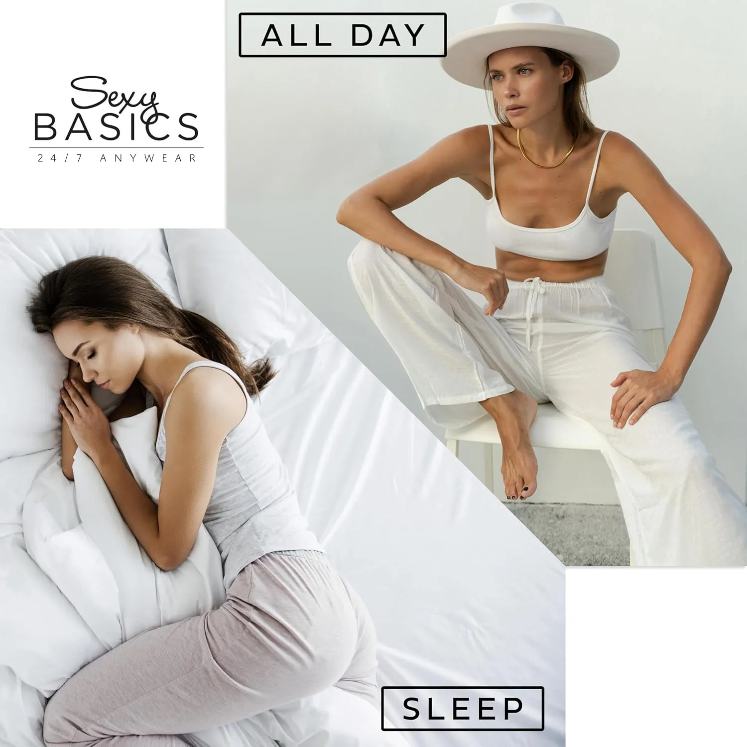 Sexy Basics Women's 4 Pack Casual Active Relaxed Flowy Fit Lounge & Yoga Pants