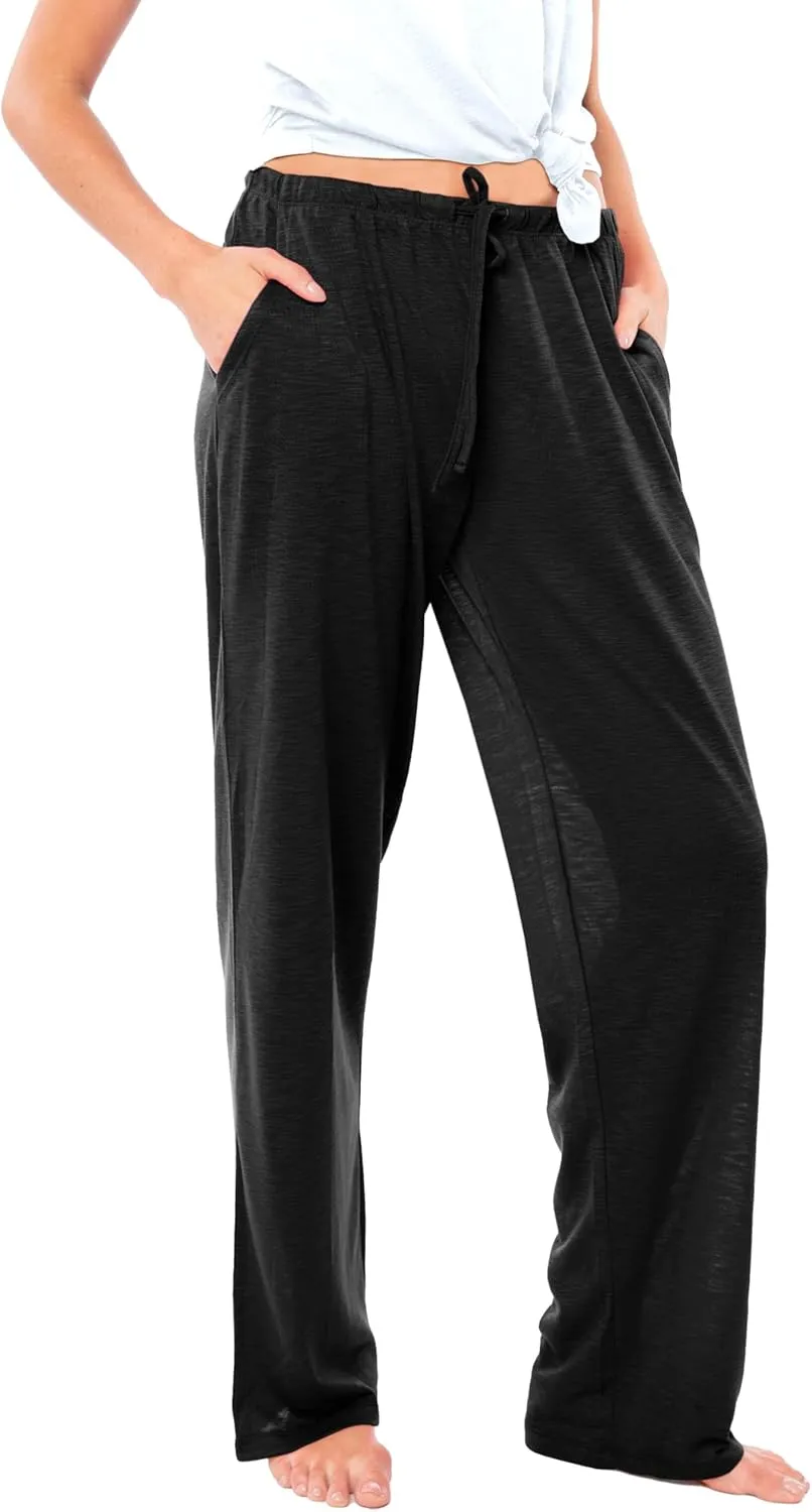 Sexy Basics Women's 4 Pack Casual Active Relaxed Flowy Fit Lounge & Yoga Pants