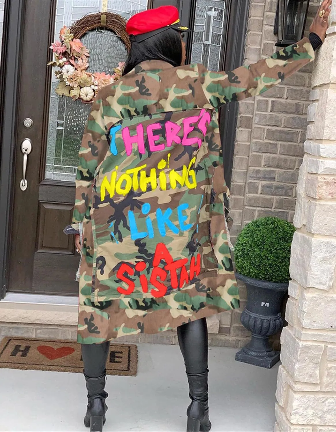Sexy Camouflage Jacket for Women Army Fatigue Long Cargo Jackets Trench Coat Plus Size