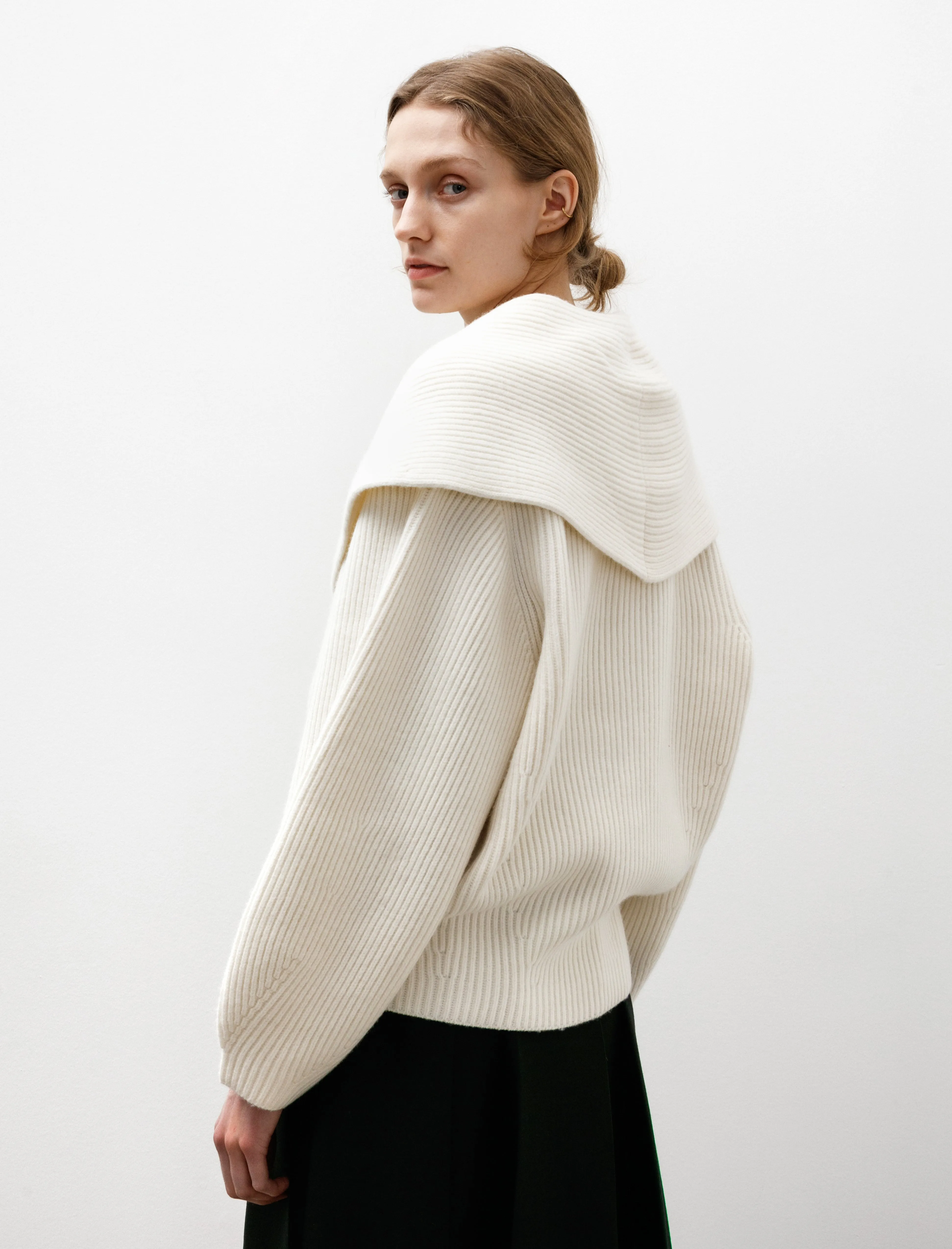 Shawl Lapel Cardigan Milk