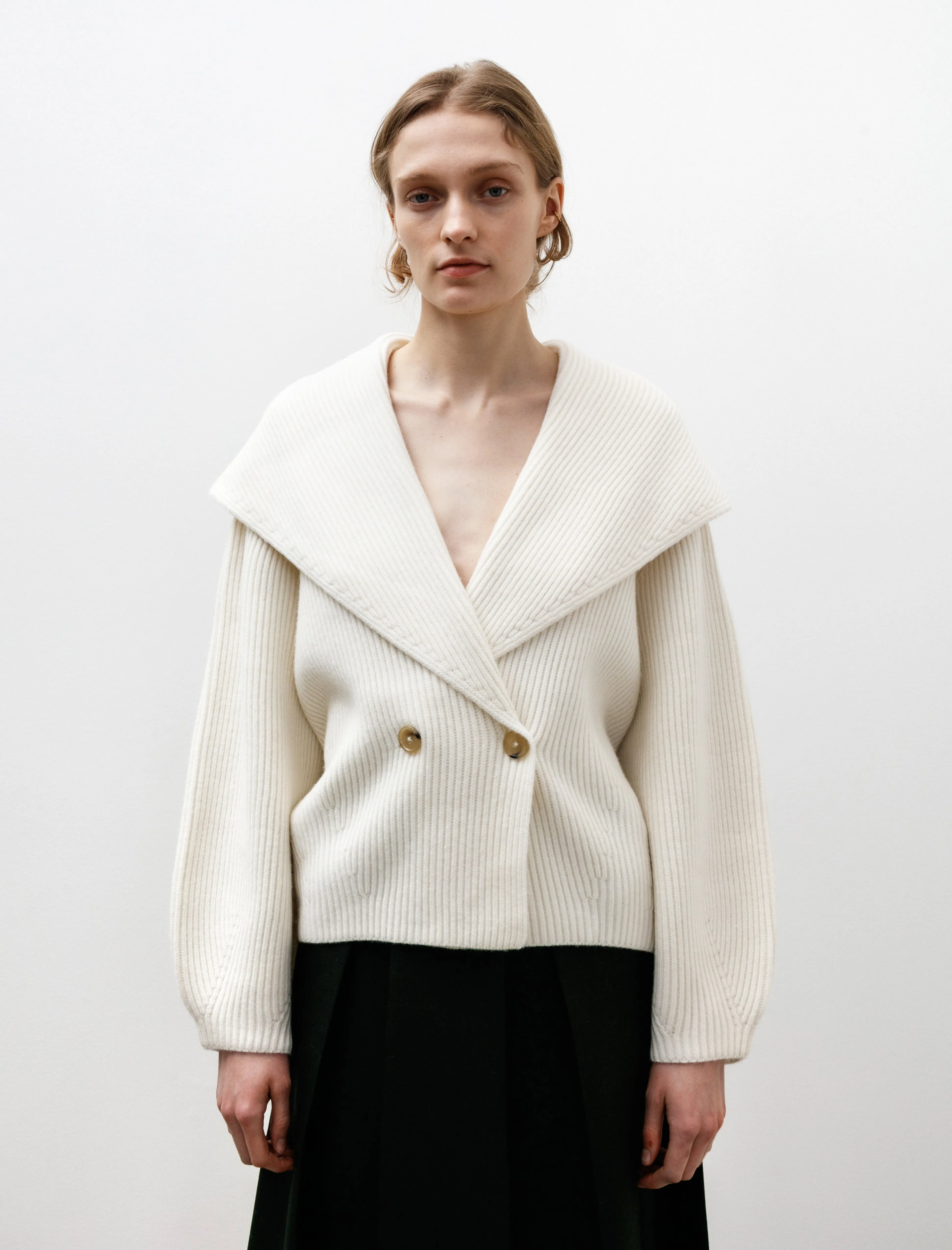 Shawl Lapel Cardigan Milk