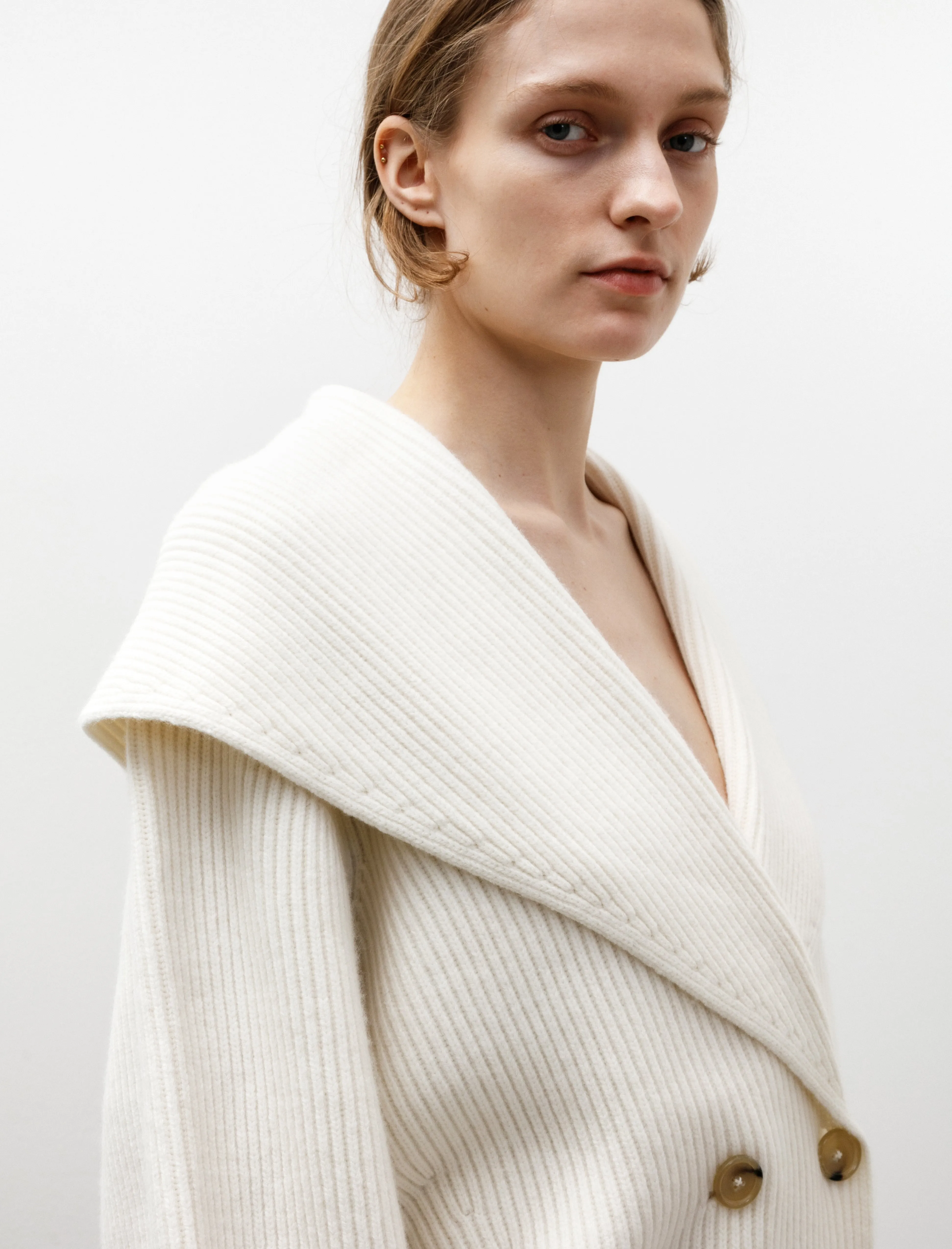 Shawl Lapel Cardigan Milk