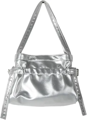 Shoulder Bag for Women Trendy Ruffled Tote Bag Vegan Leather Hobo Bag Purse Slouchy Top Handle Handbag