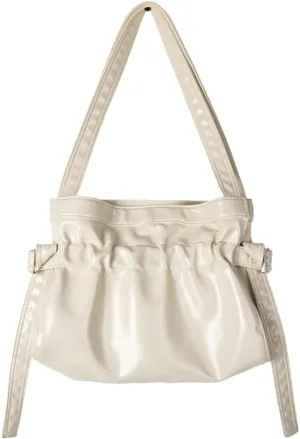 Shoulder Bag for Women Trendy Ruffled Tote Bag Vegan Leather Hobo Bag Purse Slouchy Top Handle Handbag