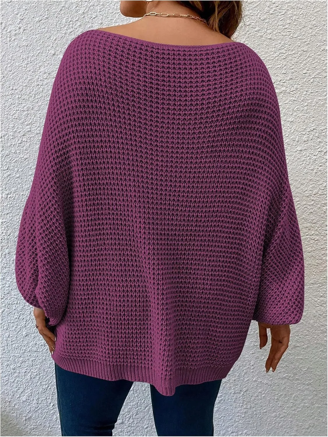SOLY HUX Women's Plus Size Crewneck Long Sleeve Casual Oversized Sweater Pullover Tops
