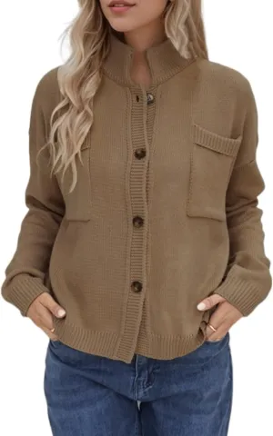 Sumleno Long Sleeve Cardigan Sweaters for Women Button Down Tops Vintage Grandpa Aesthetic Grunge Fall Winter Outfits