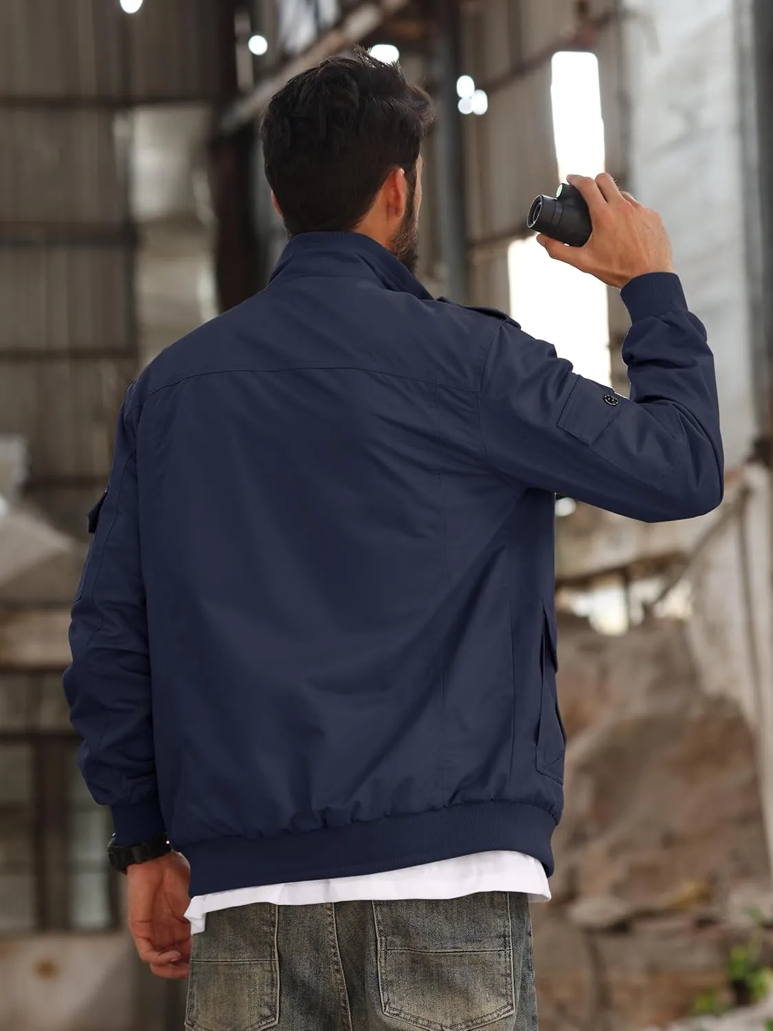 TACVASEN Men's Military Cargo Jacket with Multi Pockets