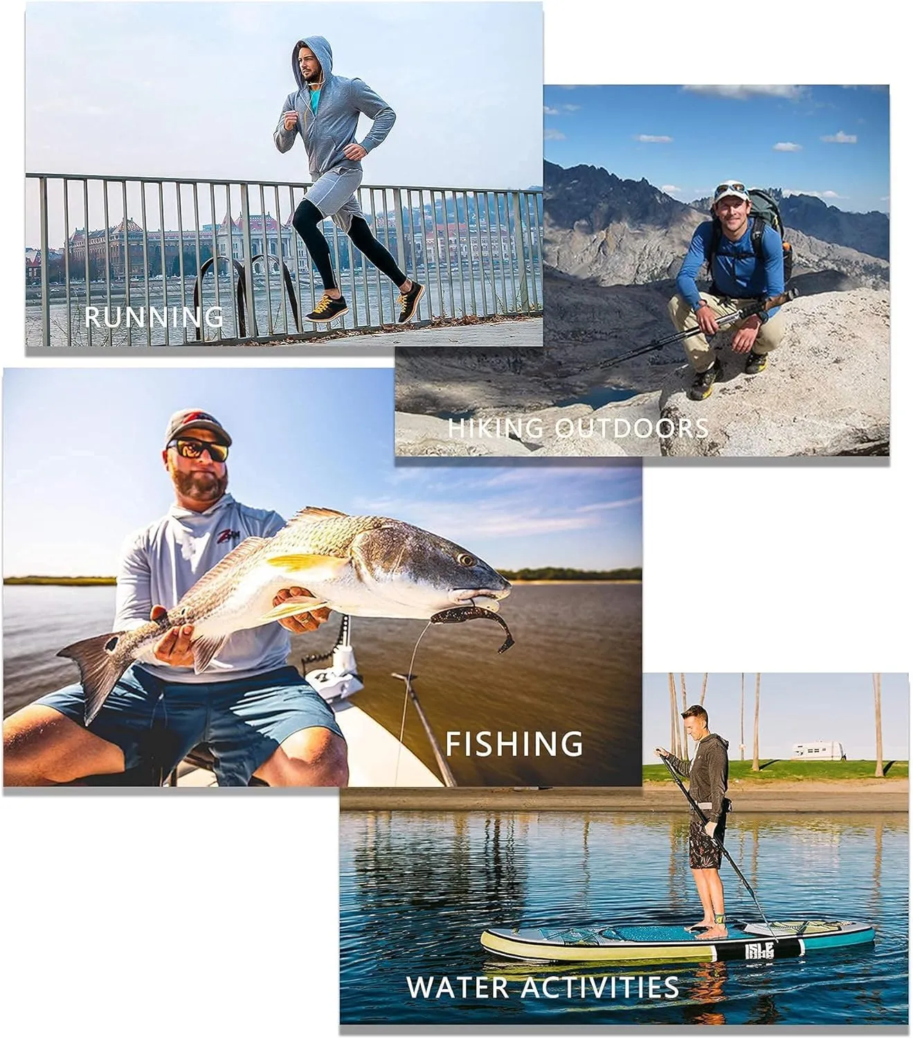 TELALEO 3/2 Pack Men's UPF 50  Sun Protection Lightweight Hoodie Performance Long Sleeve SPF UV Shirt for Fishing Running